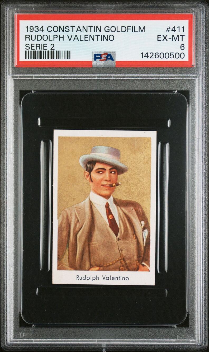 RARE 1934 Constantin Goldfilm Rudolph Valentino Card PSA 6 Highest Grade Sheik